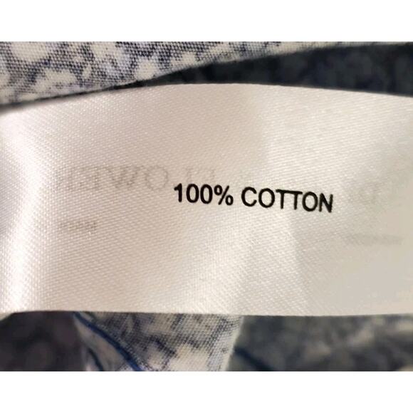 Men's XL Denim & Flowers Blue White Floral Button-down Shortsleeved Shirt Tags - Picture 11 of 15